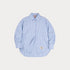 Women's French Striped Shirt – Oversized Blue & White Long Sleeve Blouse, Casual Spring Top